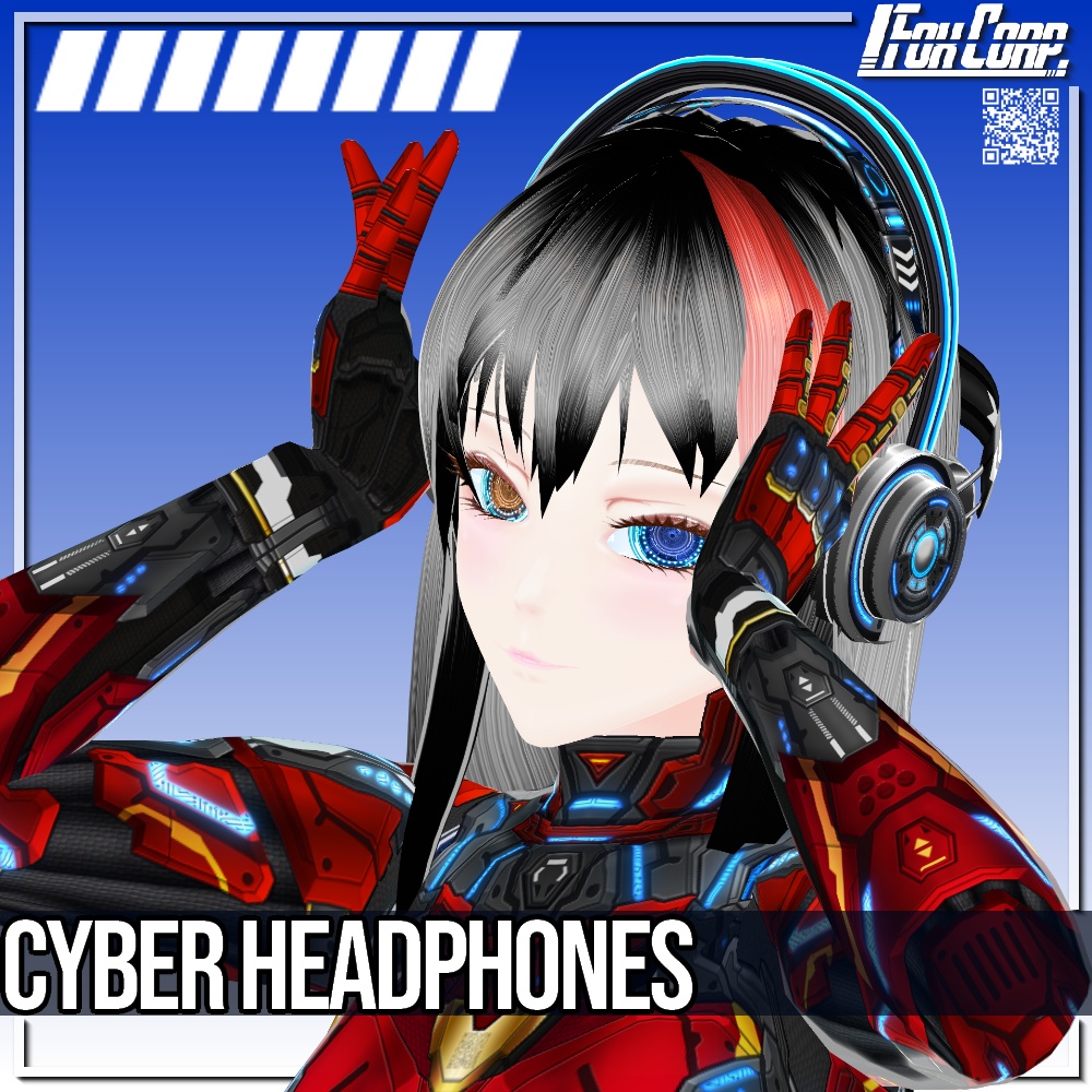VRoid用 5色展開 サイバーヘッドフォン・ヘッドホン / Cyber Headphones 5Colors