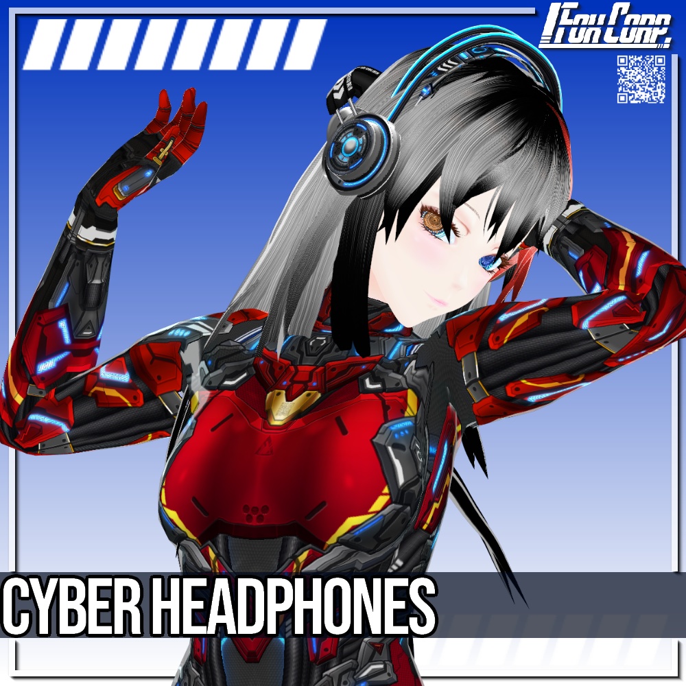 VRoid用 5色展開 サイバーヘッドフォン・ヘッドホン / Cyber Headphones 5Colors
