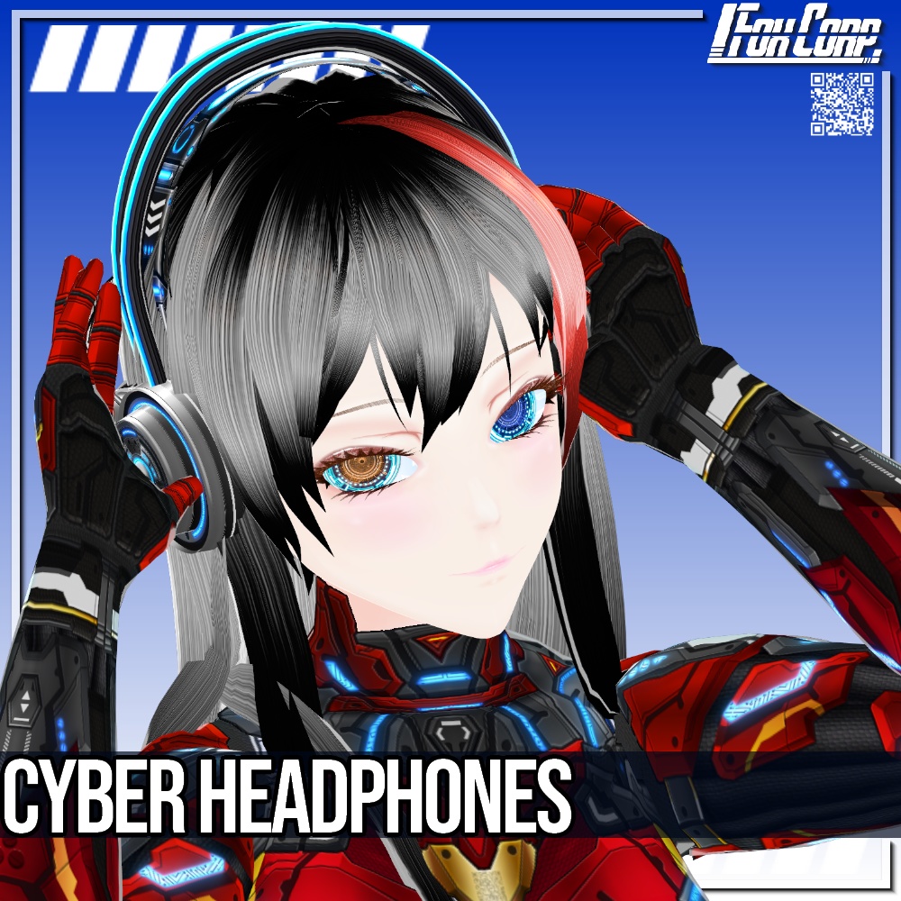 VRoid用 5色展開 サイバーヘッドフォン・ヘッドホン / Cyber Headphones 5Colors