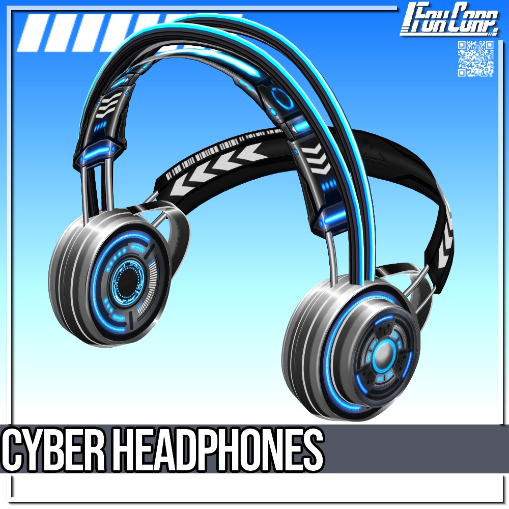 VRoid用 5色展開 サイバーヘッドフォン・ヘッドホン / Cyber Headphones 5Colors