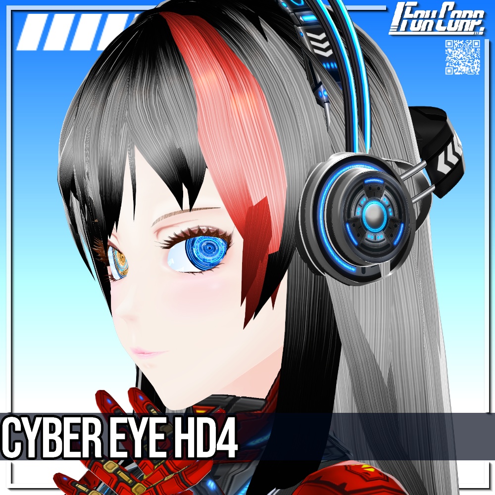 VRoid/VRC 色調変更可能 サイバーアイ HD デザイン4 - Cyber Eye Design4