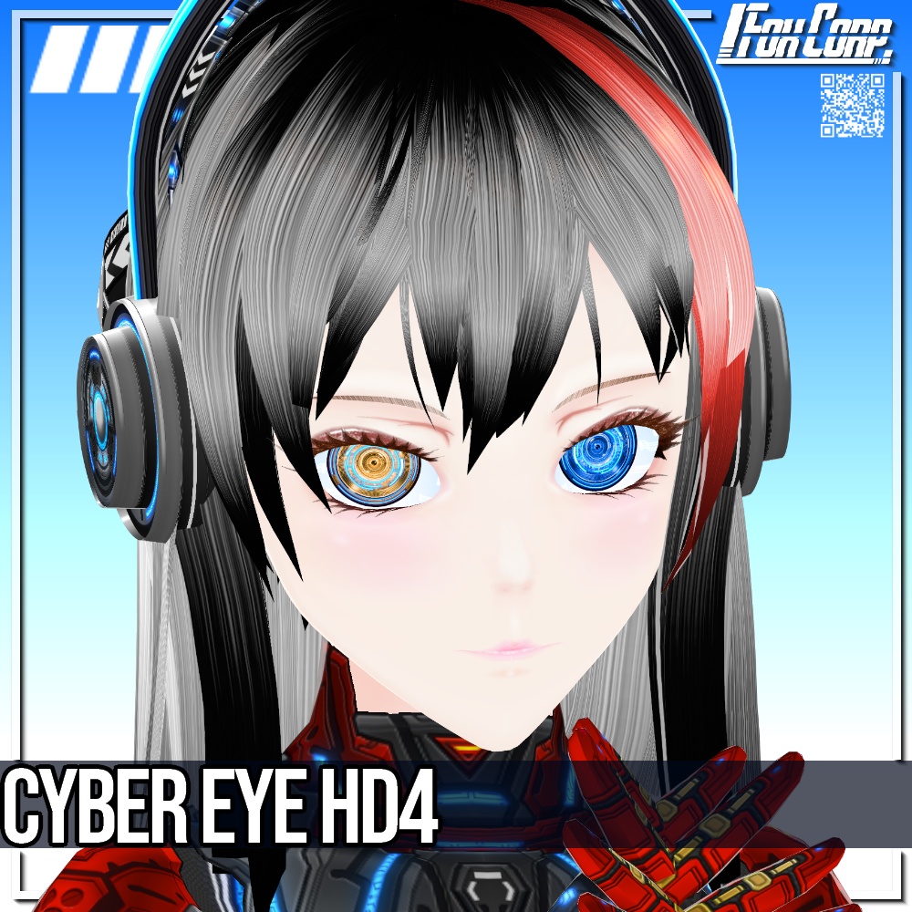 VRoid/VRC 色調変更可能 サイバーアイ HD デザイン4 - Cyber Eye Design4