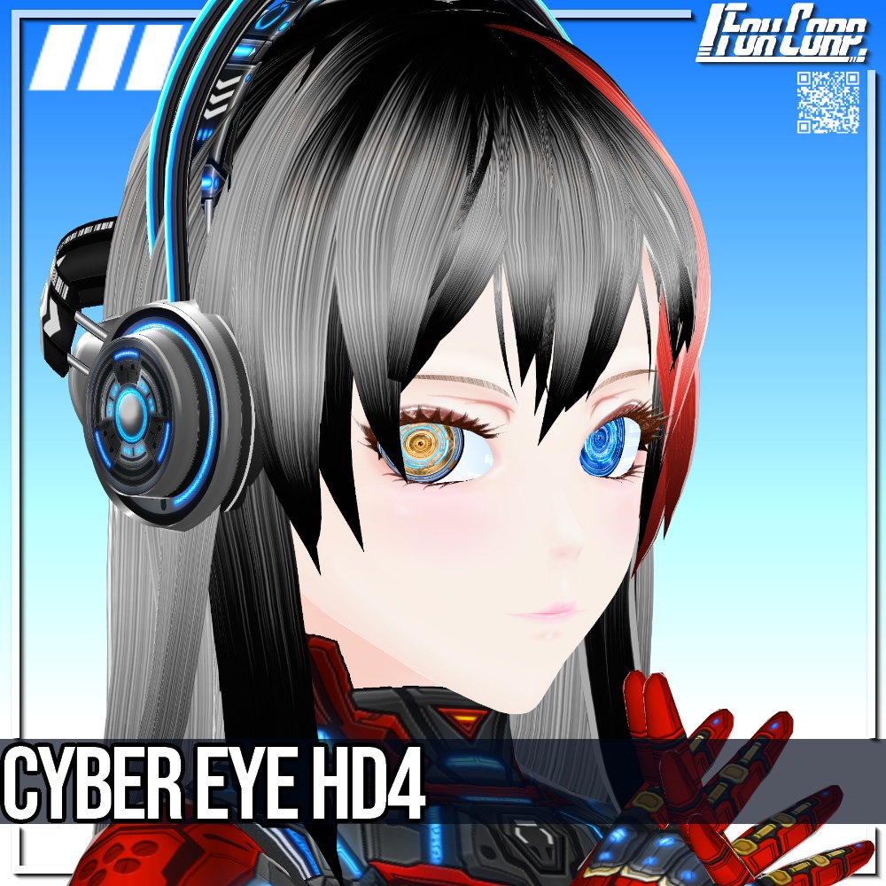 VRoid/VRC 色調変更可能 サイバーアイ HD デザイン4 - Cyber Eye Design4