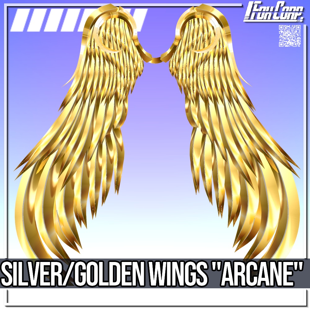VRoid用 ゴールド / シルバー ウィング "Arcane" - Golden & Silver Wings "Arcane"