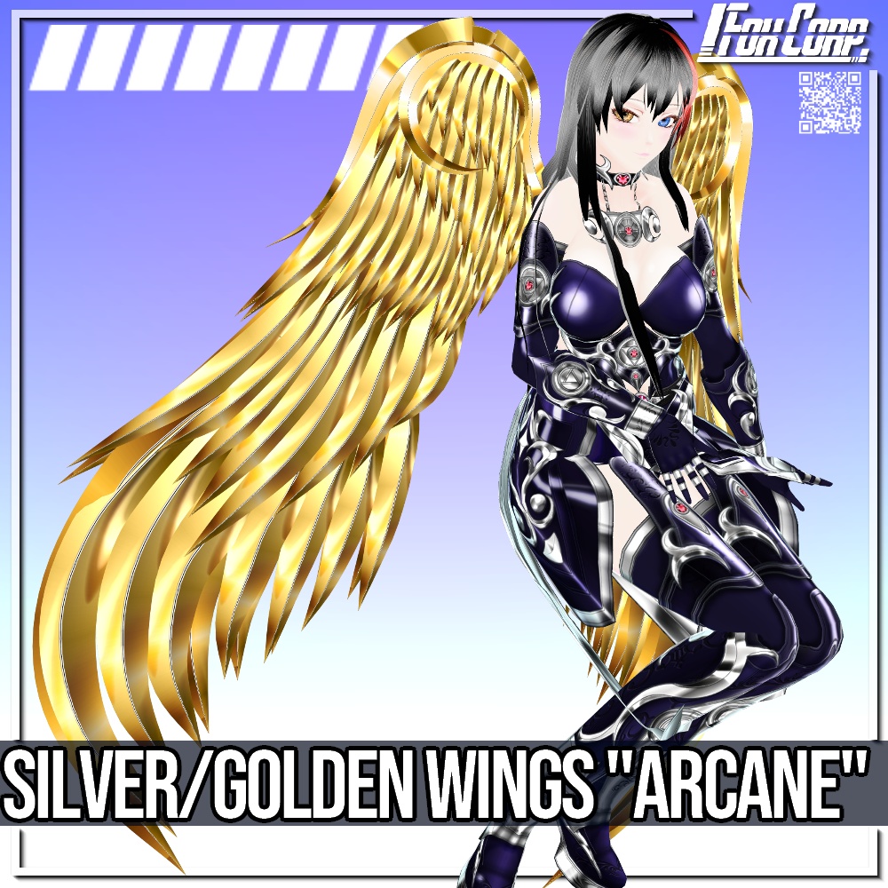 VRoid用 ゴールド / シルバー ウィング "Arcane" - Golden & Silver Wings "Arcane"