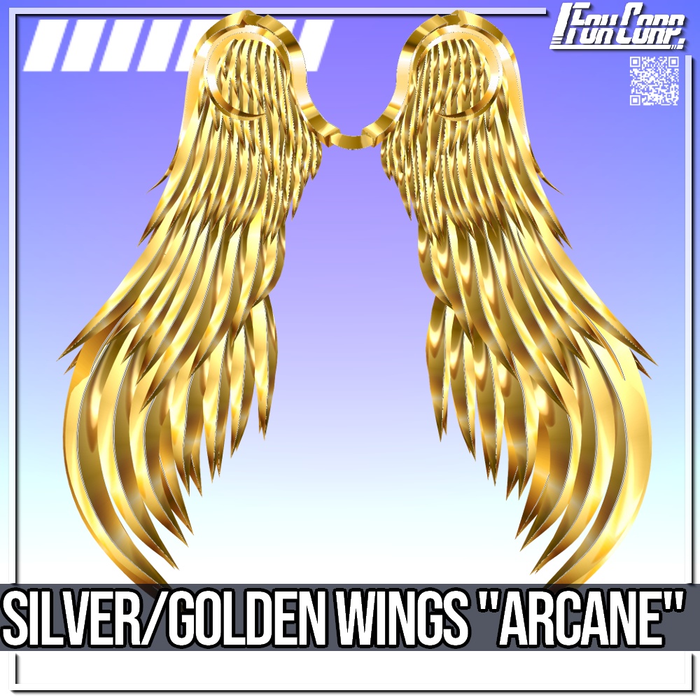 VRoid用 ゴールド / シルバー ウィング "Arcane" - Golden & Silver Wings "Arcane"