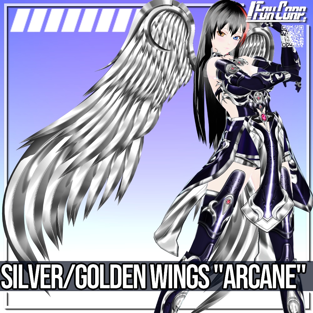 VRoid用 ゴールド / シルバー ウィング "Arcane" - Golden & Silver Wings "Arcane"
