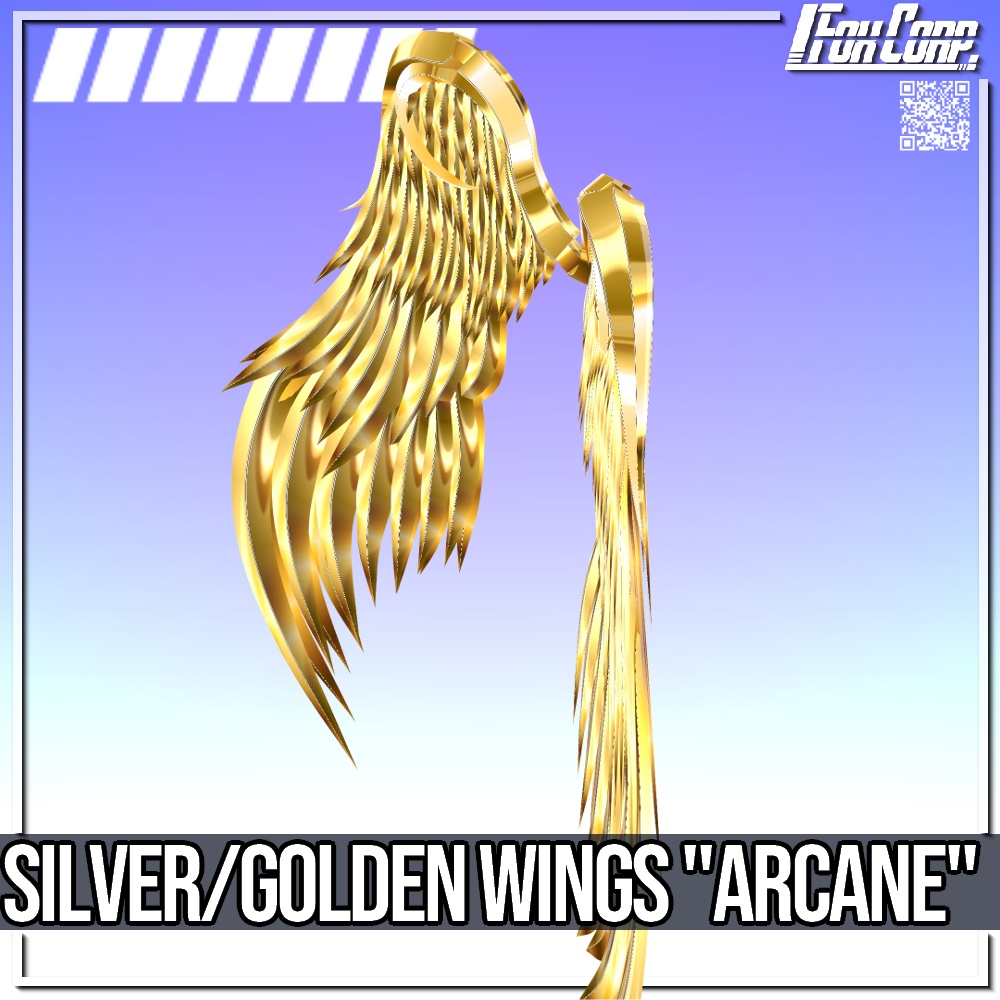 VRoid用 ゴールド / シルバー ウィング "Arcane" - Golden & Silver Wings "Arcane"