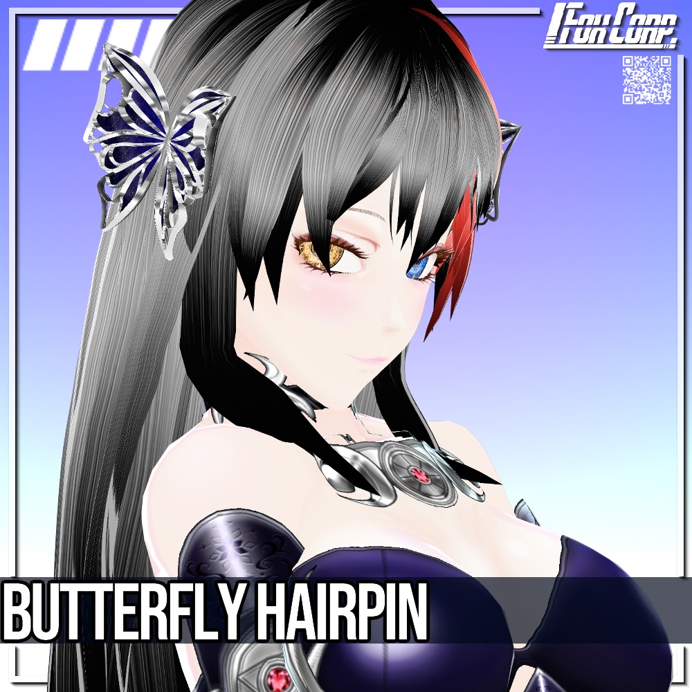 VRoid用 2*5Colors 蝶ヘアピン - Butterfly Hairpin