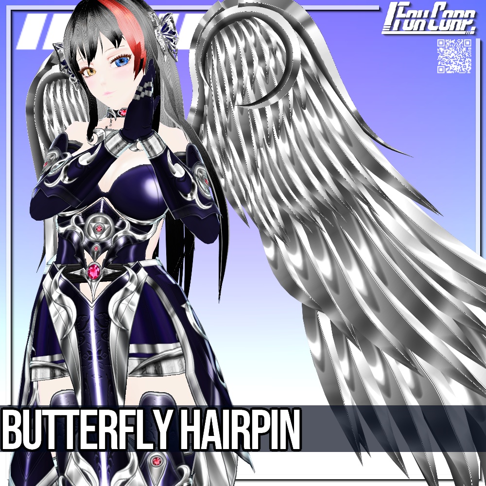 VRoid用 2*5Colors 蝶ヘアピン - Butterfly Hairpin