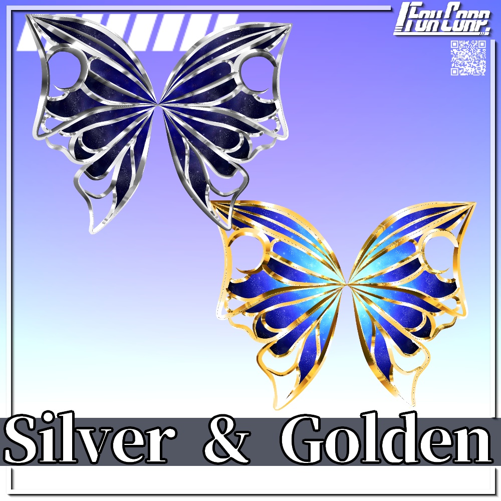 VRoid用 2*5Colors 蝶ヘアピン - Butterfly Hairpin