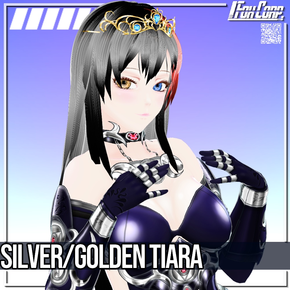 VRoid用 2*6色展開 ゴールド/シルバーティアラ - Golden & Silver Tiara 2*6 Colors