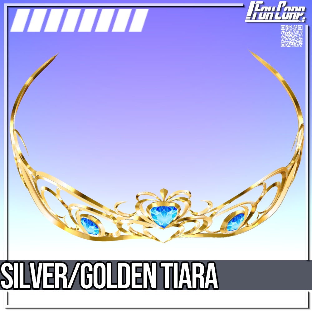 VRoid用 2*6色展開 ゴールド/シルバーティアラ - Golden & Silver Tiara 2*6 Colors