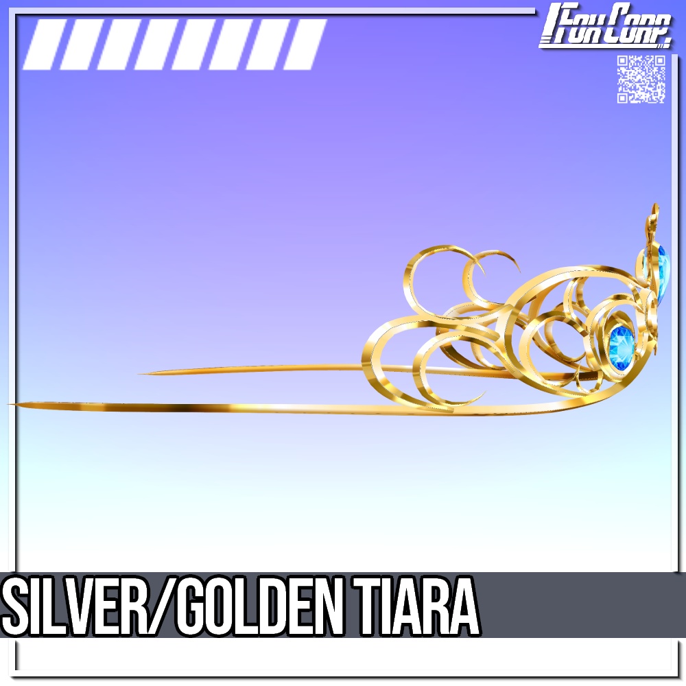 VRoid用 2*6色展開 ゴールド/シルバーティアラ - Golden & Silver Tiara 2*6 Colors