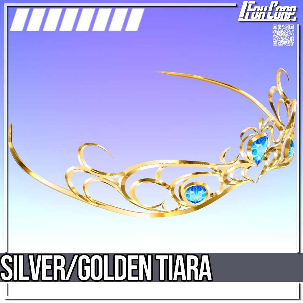 VRoid用 2*6色展開 ゴールド/シルバーティアラ - Golden & Silver Tiara 2*6 Colors