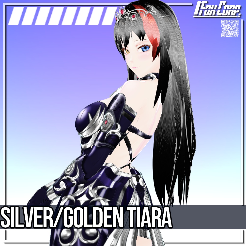 VRoid用 2*6色展開 ゴールド/シルバーティアラ - Golden & Silver Tiara 2*6 Colors