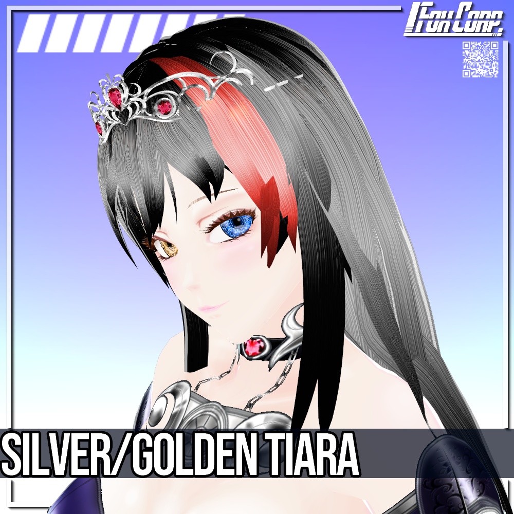VRoid用 2*6色展開 ゴールド/シルバーティアラ - Golden & Silver Tiara 2*6 Colors