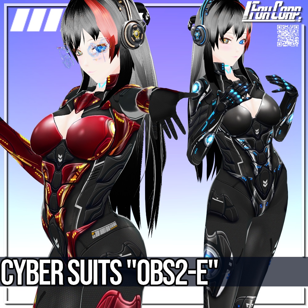 VRoid用 4*4色展開 サイバースーツ 第3世代 "OBS2-E" - Cyber Suits 3rd Gen. "OBS2-E" 4*4Colors