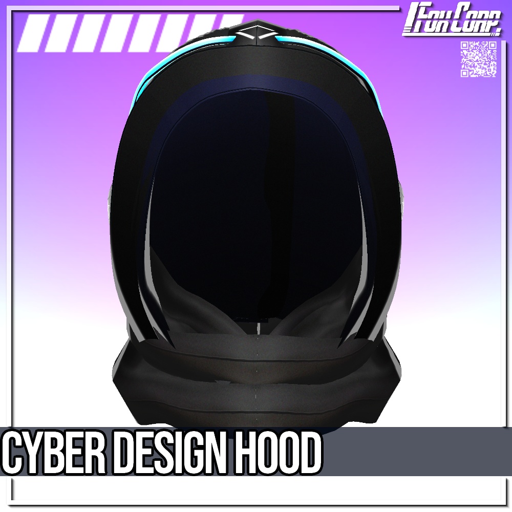 VRoid用 4色展開 サイバーデザインフード - Cyber Design Hood 4Colors