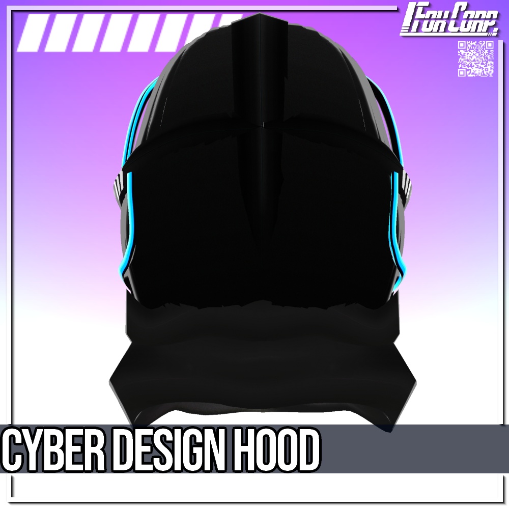 VRoid用 4色展開 サイバーデザインフード - Cyber Design Hood 4Colors