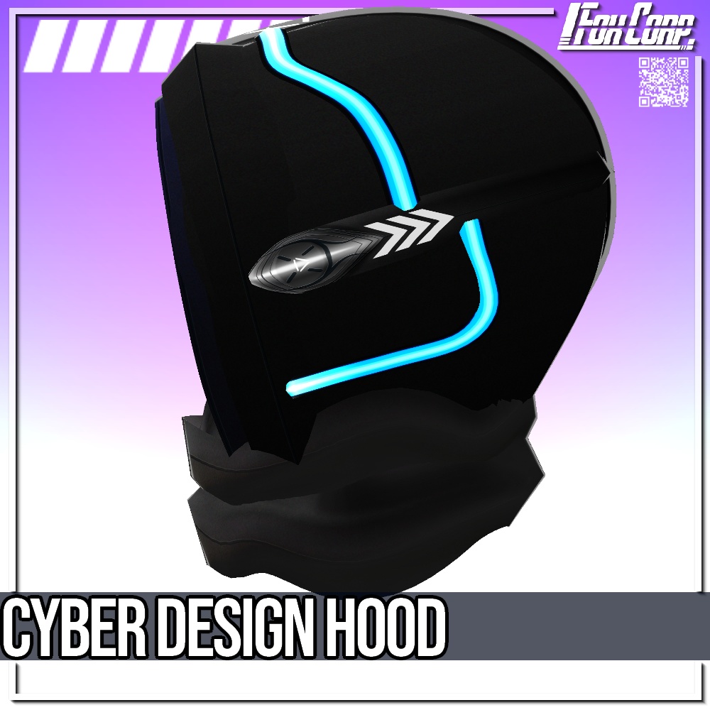 VRoid用 4色展開 サイバーデザインフード - Cyber Design Hood 4Colors