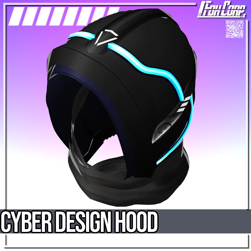 VRoid用 4色展開 サイバーデザインフード - Cyber Design Hood 4Colors