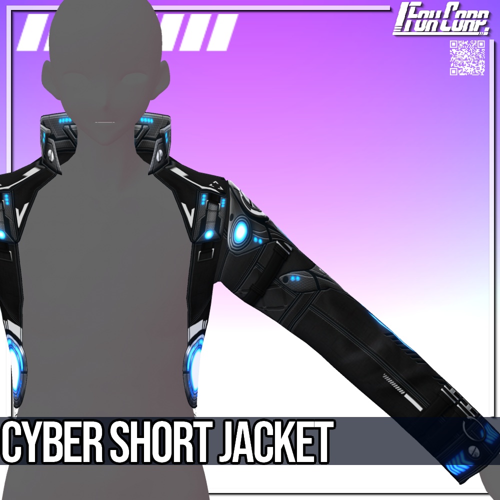VRoid用 4*4色展開 サイバーショートジャケット - Cyber Short Jacket 4*4 Colors