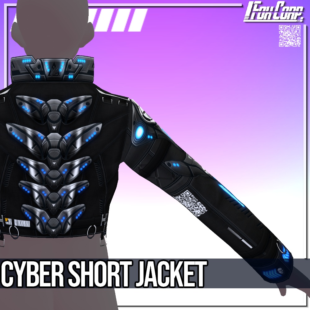 VRoid用 4*4色展開 サイバーショートジャケット - Cyber Short Jacket 4*4 Colors