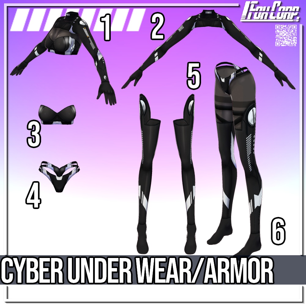 VRoid用 サイバーアンダーウェア / アンダーアーマー - Cyber Underwear / Armor