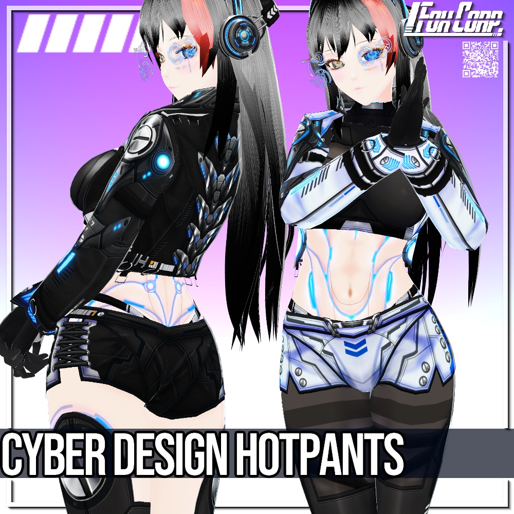 VRoid用 4色展開 サイバーホットパンツ - Cyber Design Hotpants 4Colors
