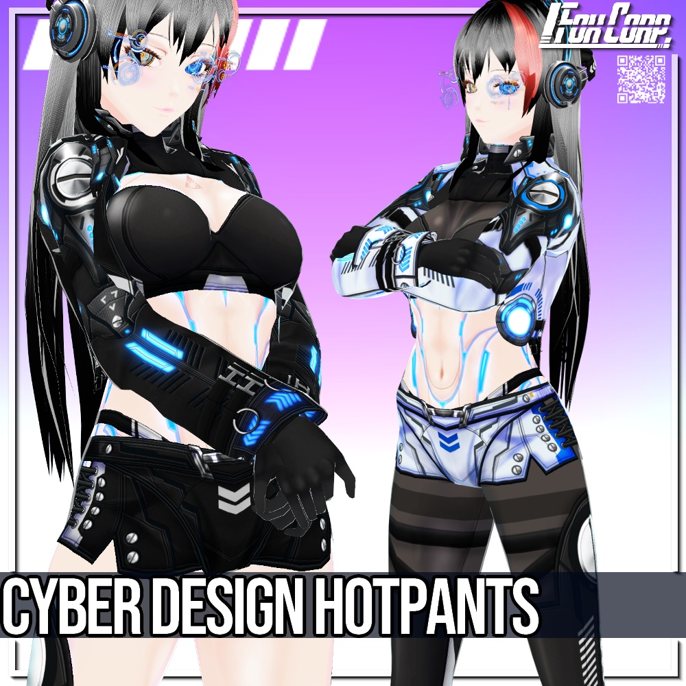 VRoid用 4色展開 サイバーホットパンツ - Cyber Design Hotpants 4Colors