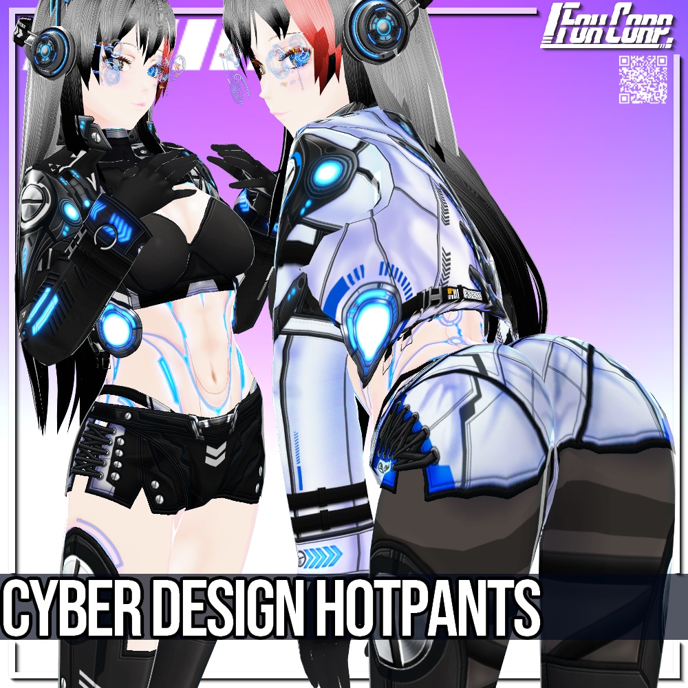 VRoid用 4色展開 サイバーホットパンツ - Cyber Design Hotpants 4Colors