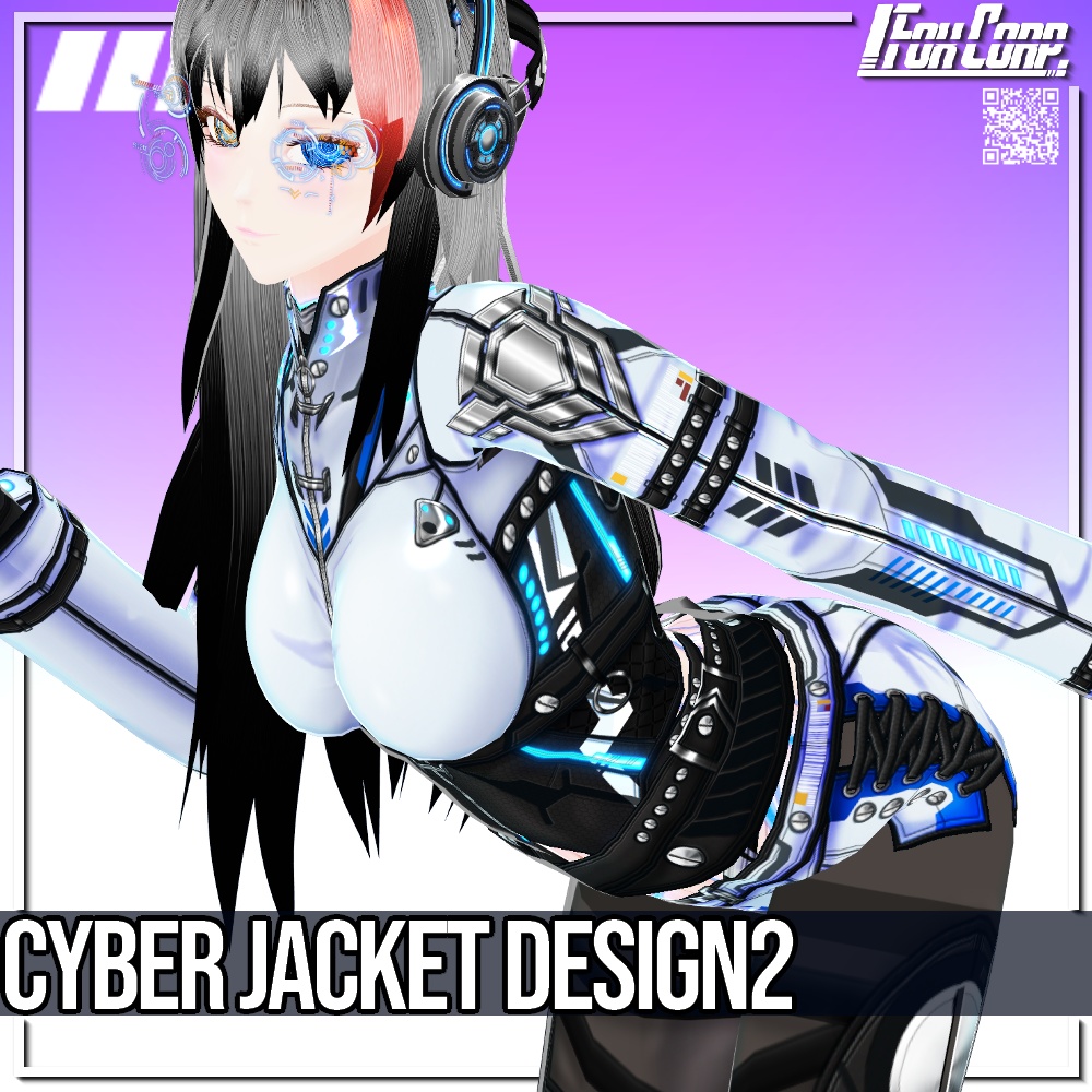 VRoid用 4*4色展開 サイバージャケット 2 - Cyber Jacket Design2 4*4Colors