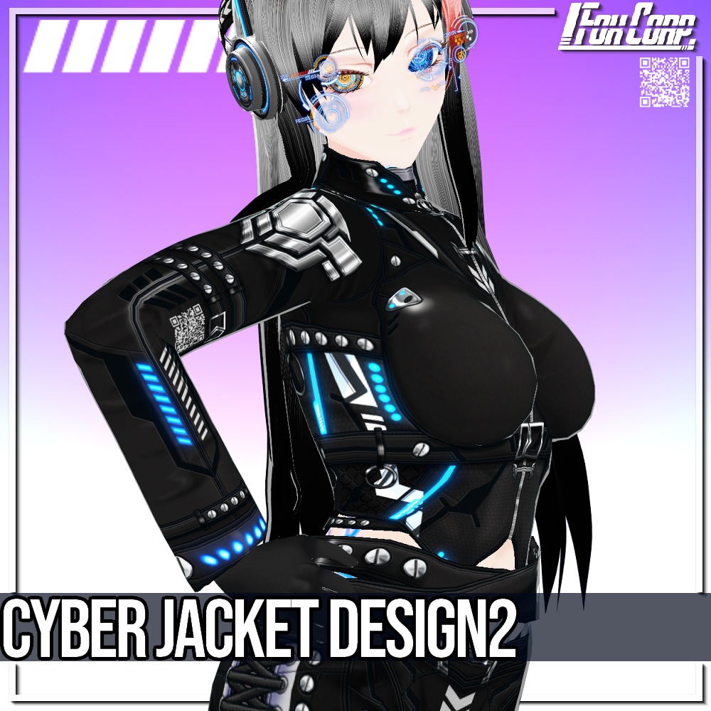 VRoid用 4*4色展開 サイバージャケット 2 - Cyber Jacket Design2 4*4Colors