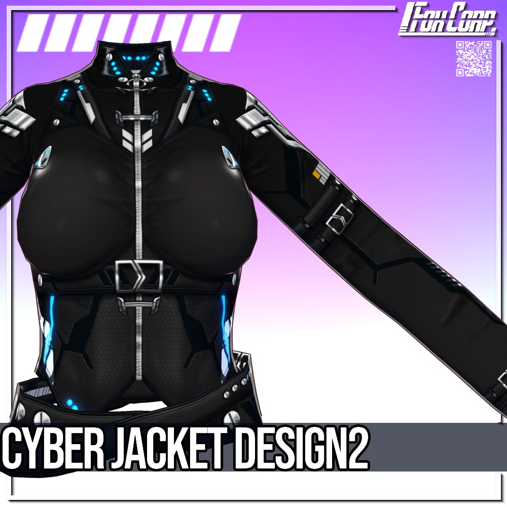 VRoid用 4*4色展開 サイバージャケット 2 - Cyber Jacket Design2 4*4Colors