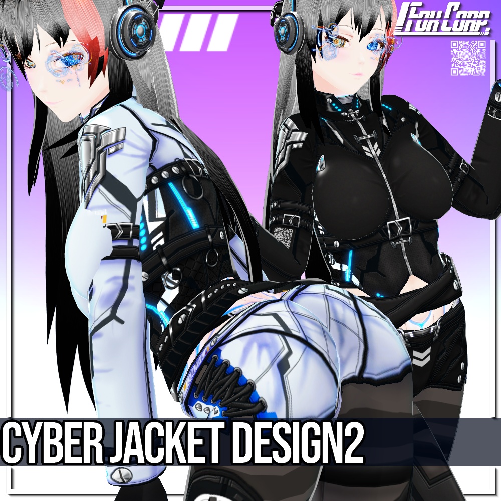VRoid用 4*4色展開 サイバージャケット 2 - Cyber Jacket Design2 4*4Colors