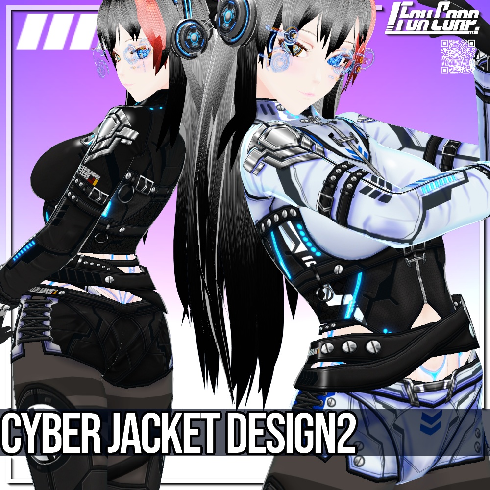 VRoid用 4*4色展開 サイバージャケット 2 - Cyber Jacket Design2 4*4Colors