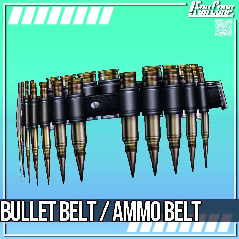 VRoid用 銃弾ベルト / バレットベルト 5パターン - Bullet Belt / Ammo Belt 5Patterns