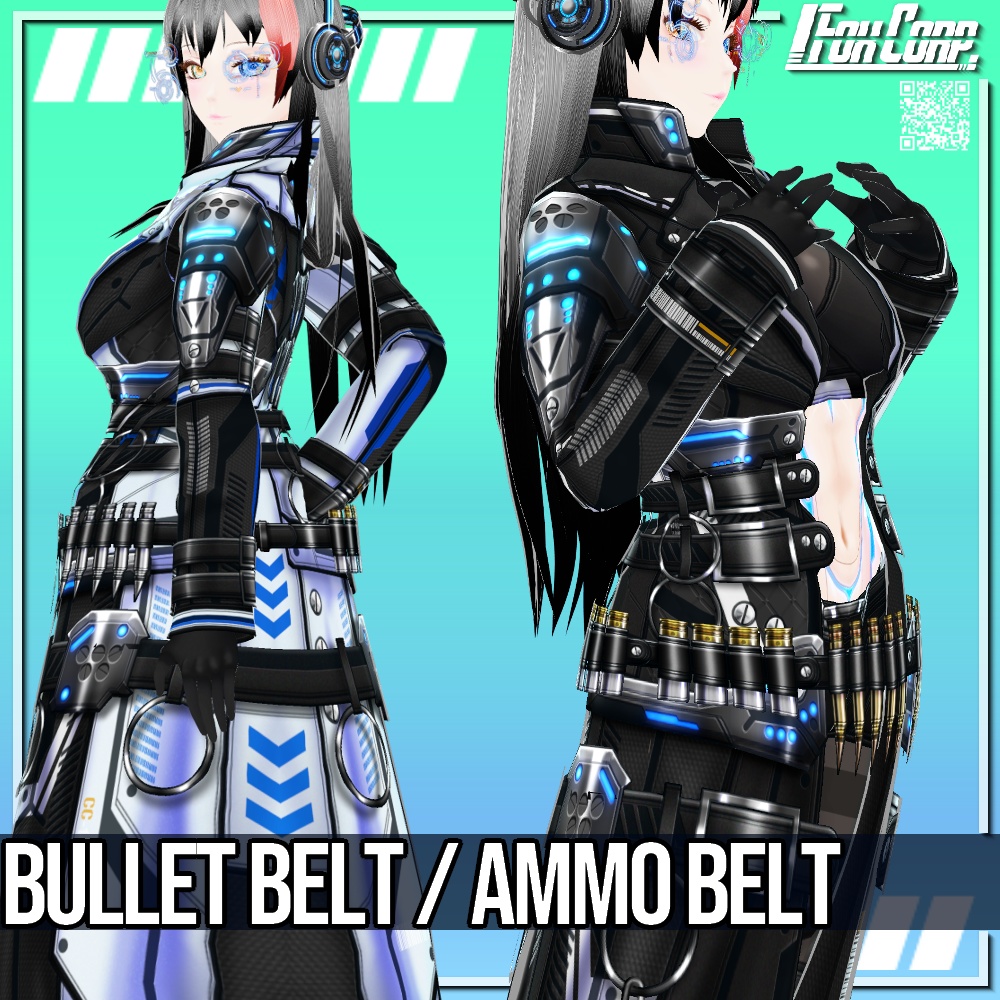 VRoid用 銃弾ベルト / バレットベルト 5パターン - Bullet Belt / Ammo Belt 5Patterns