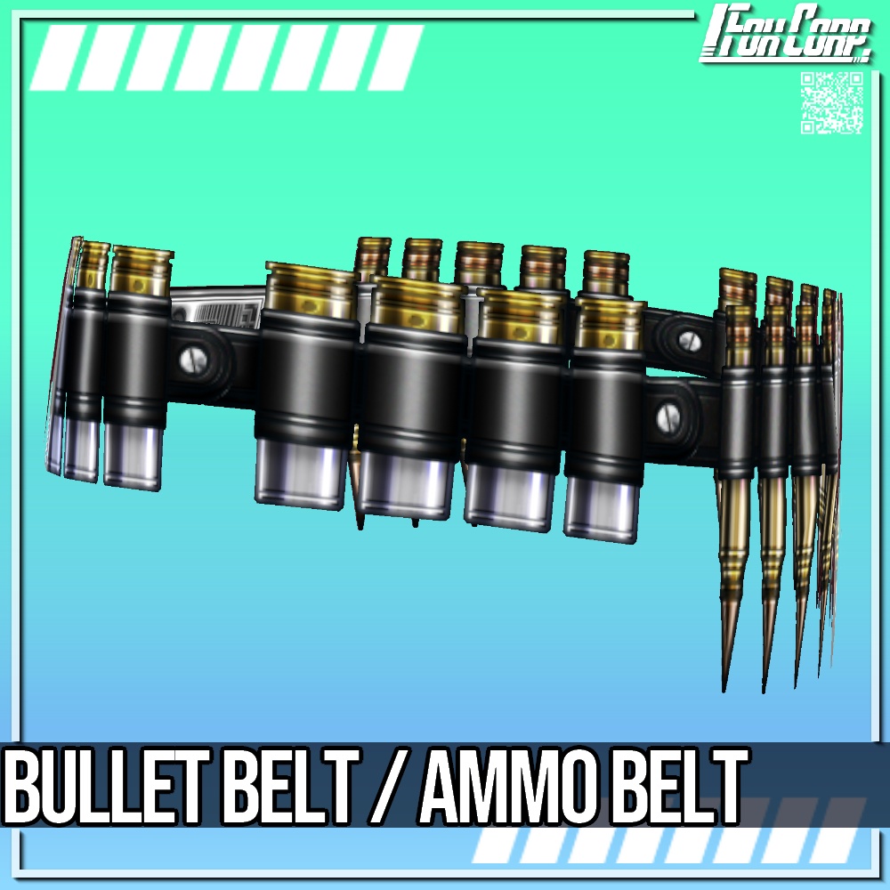 VRoid用 銃弾ベルト / バレットベルト 5パターン - Bullet Belt / Ammo Belt 5Patterns