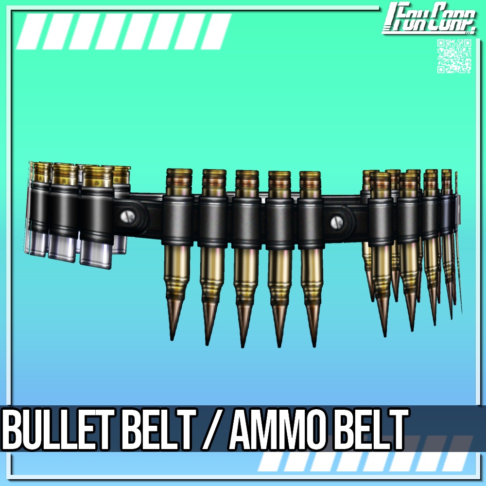 VRoid用 銃弾ベルト / バレットベルト 5パターン - Bullet Belt / Ammo Belt 5Patterns