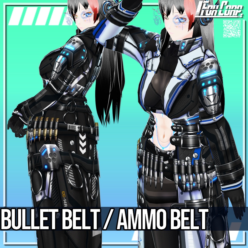 VRoid用 銃弾ベルト / バレットベルト 5パターン - Bullet Belt / Ammo Belt 5Patterns