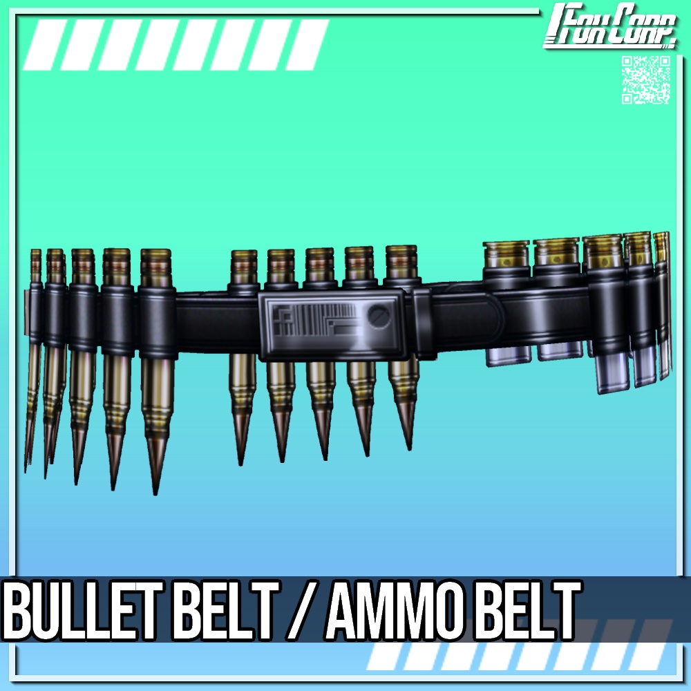 VRoid用 銃弾ベルト / バレットベルト 5パターン - Bullet Belt / Ammo Belt 5Patterns