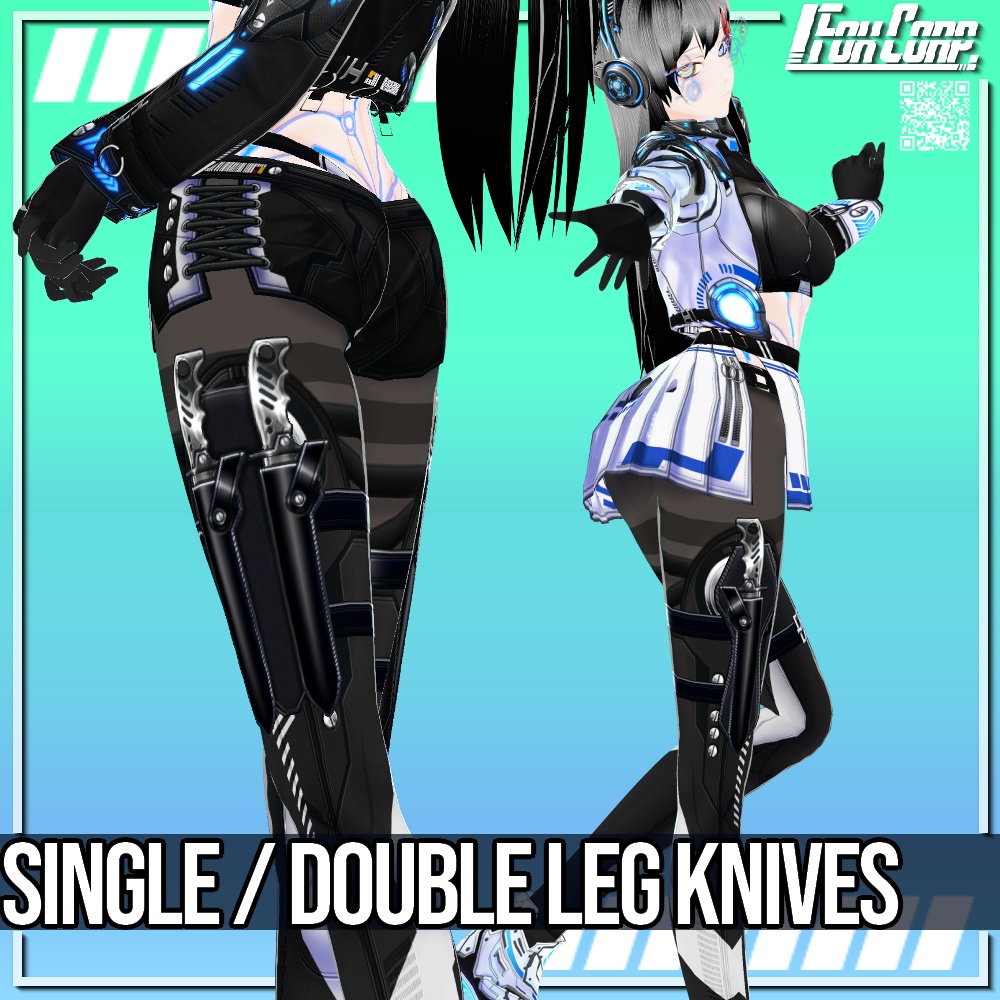 VRoid用 レッグナイフ 4パターン - Leg Knives Single/Double 4Patterns