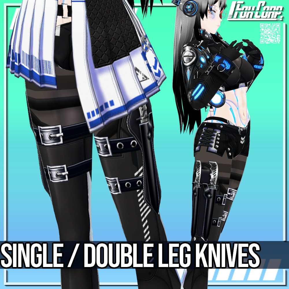 VRoid用 レッグナイフ 4パターン - Leg Knives Single/Double 4Patterns