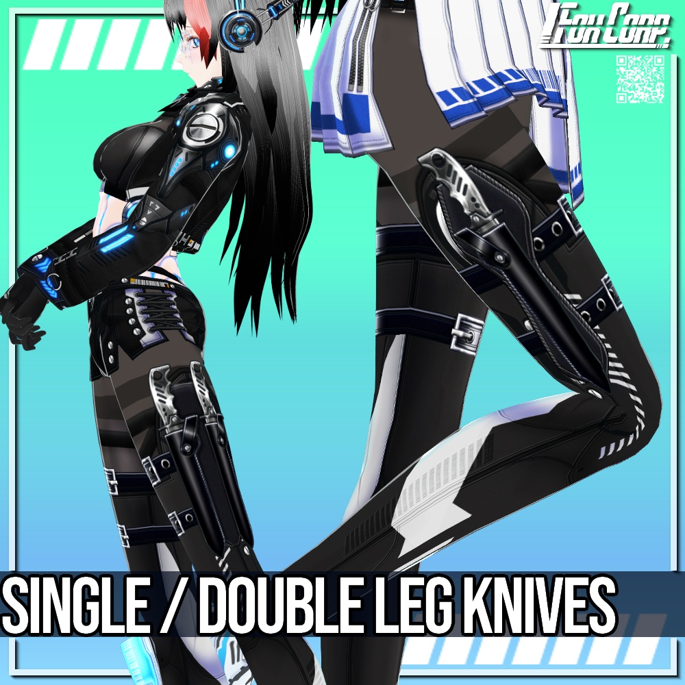 VRoid用 レッグナイフ 4パターン - Leg Knives Single/Double 4Patterns