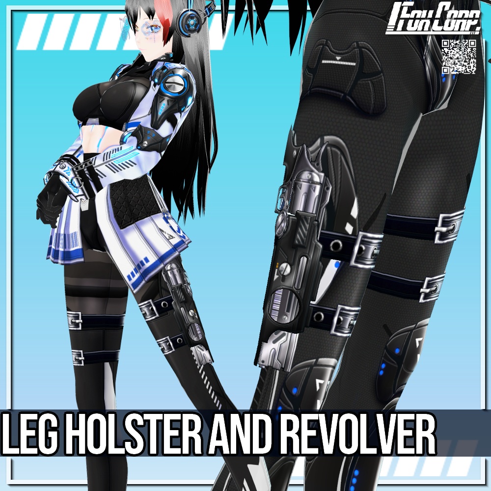 VRoid用 4パターン レッグホルスター & リボルバー - Leg Holster & Revolver