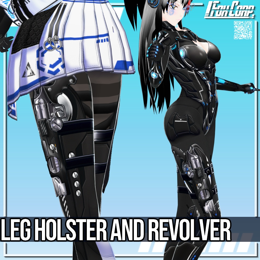 VRoid用 4パターン レッグホルスター & リボルバー - Leg Holster & Revolver