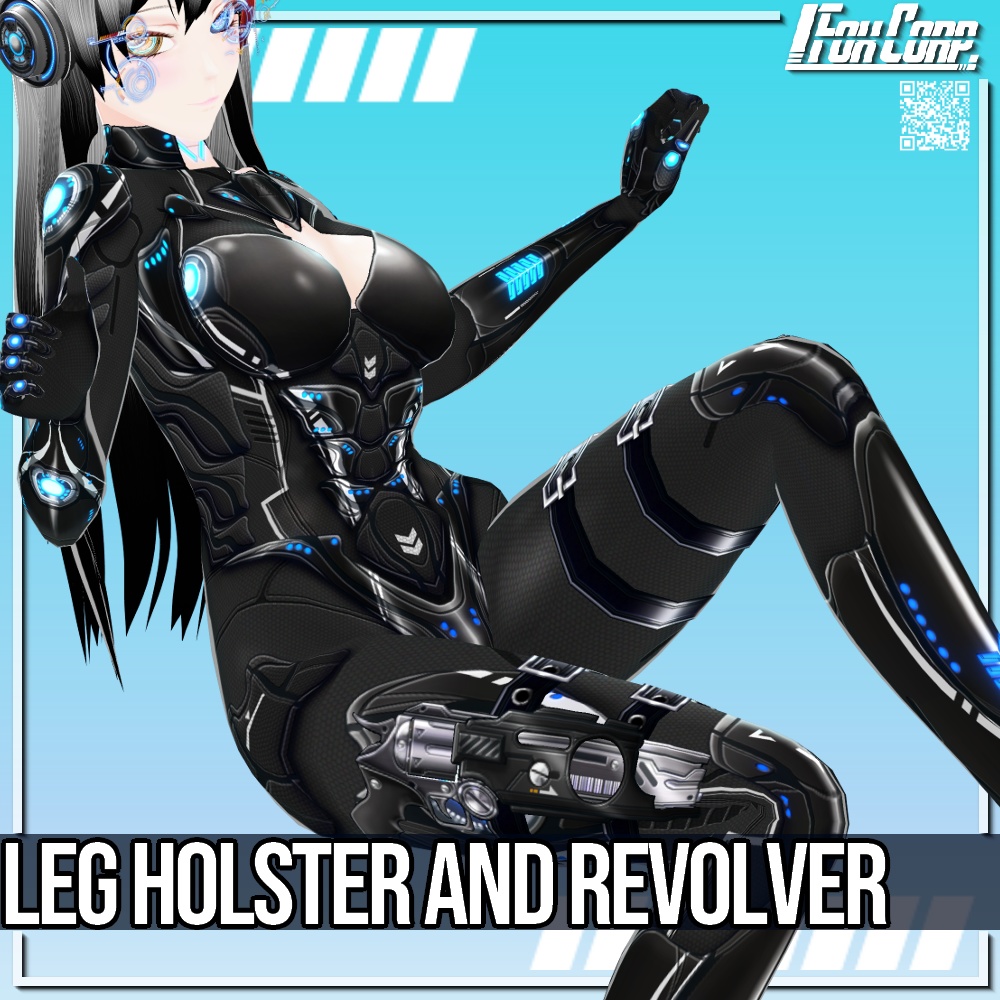 VRoid用 4パターン レッグホルスター & リボルバー - Leg Holster & Revolver