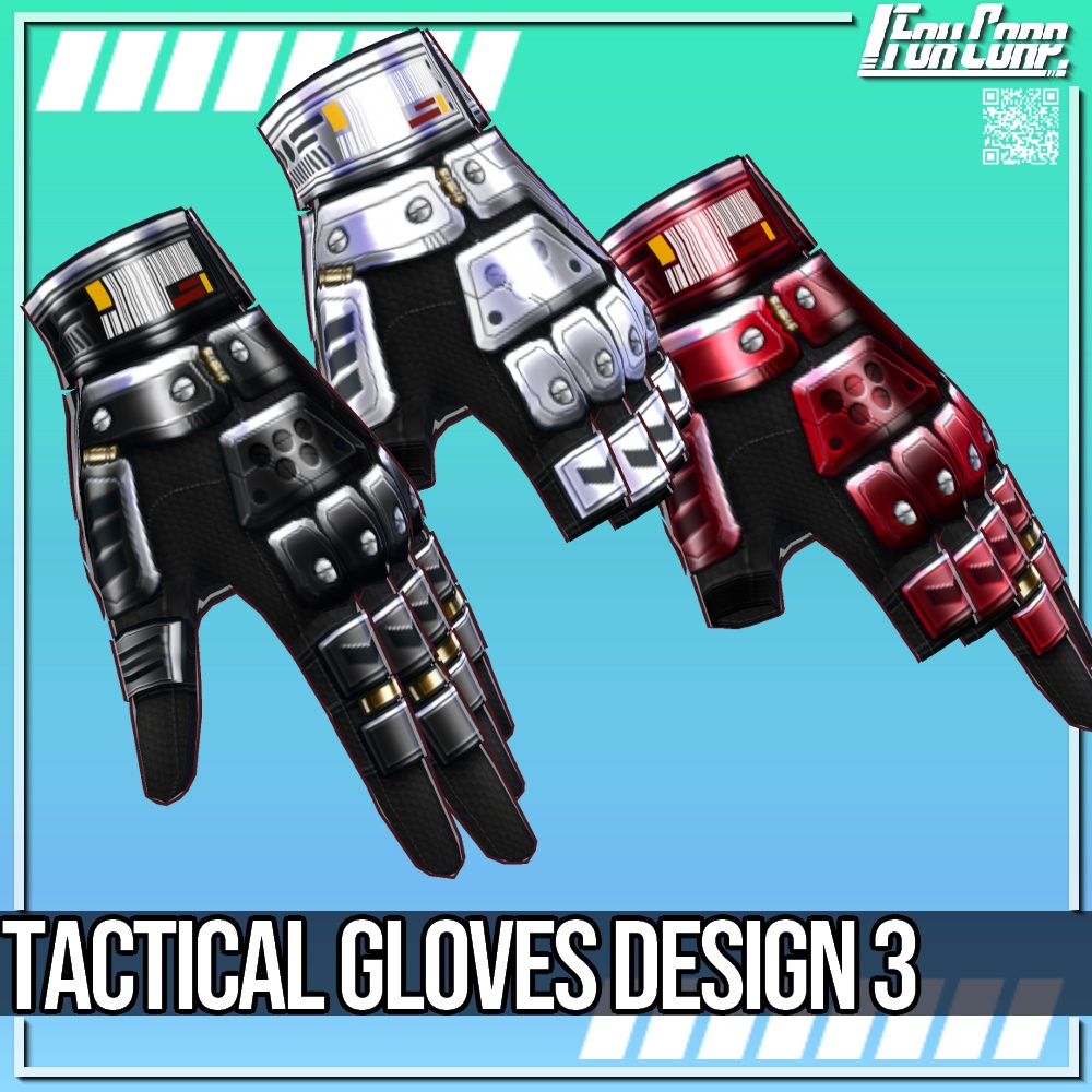 VRoid用 3*3色展開 タクティカルグローブ デザイン3 - Tactical Gloves Design3 3*3 Colors